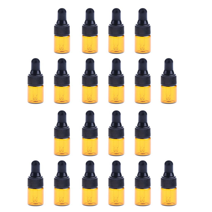 20 Pieces Mini Refillable Glass Dropper Bottle for Essential Oils 3ML