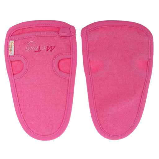 Crofta 2 Pieces Bath Washcloths Skin Exfoliator Glove Shower Body Clean Scrubber Pink