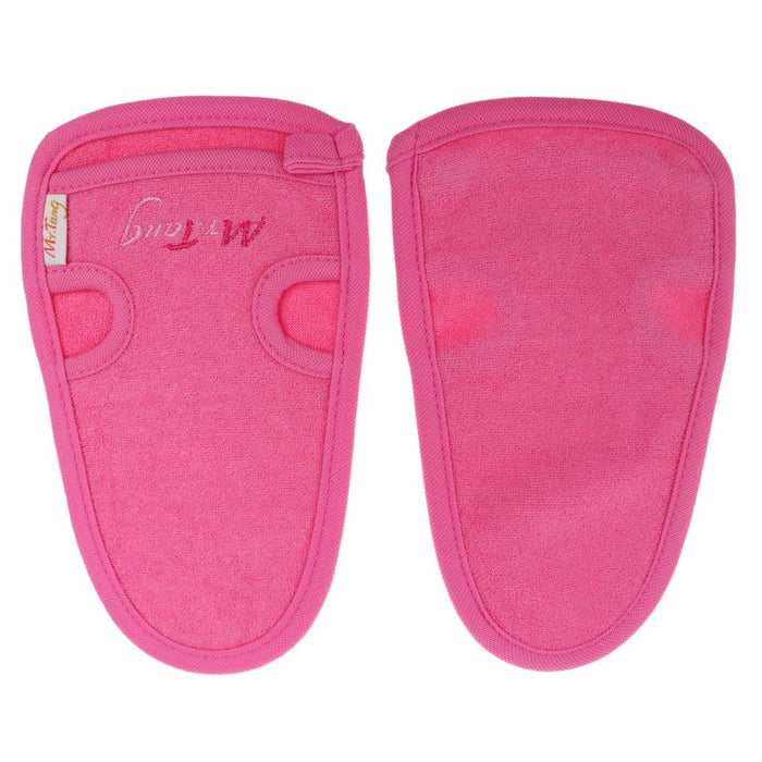 Crofta 2 Pieces Bath Washcloths Skin Exfoliator Glove Shower Body Clean Scrubber Pink