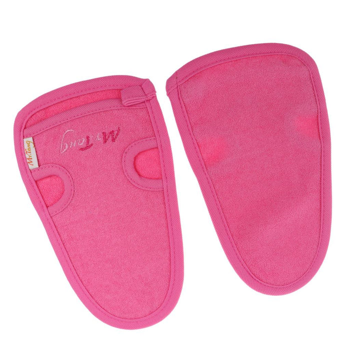 Crofta 2 Pieces Bath Washcloths Skin Exfoliator Glove Shower Body Clean Scrubber Pink