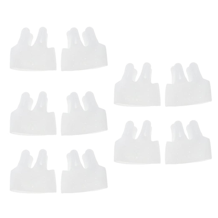 10 Pieces Gel Toe Sleeves Bunion Cushions Corns Protectors Cap Pad White