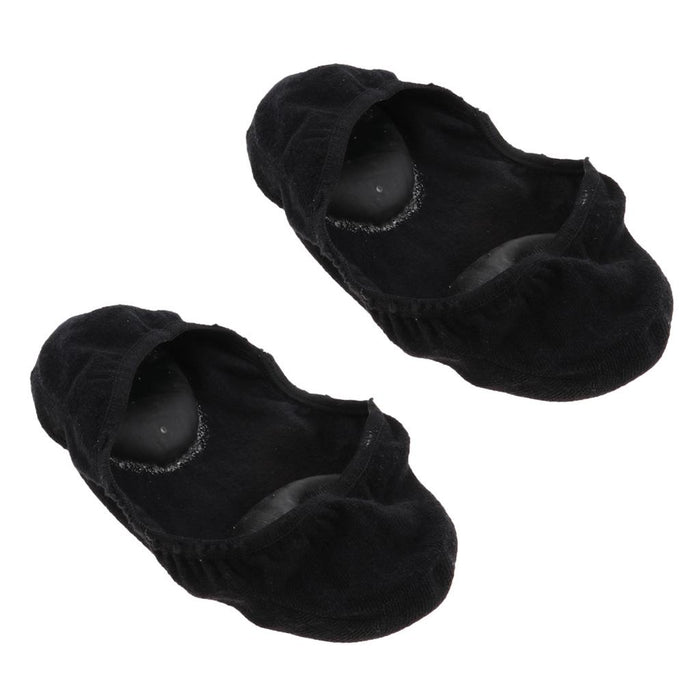 2 Pieces Breathable Gel Non Slip Invisible Socks Low Cut Shoe Liners Black