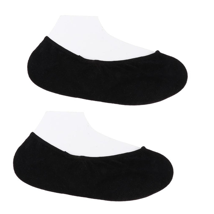 2 Pieces Breathable Gel Non Slip Invisible Socks Low Cut Shoe Liners Black