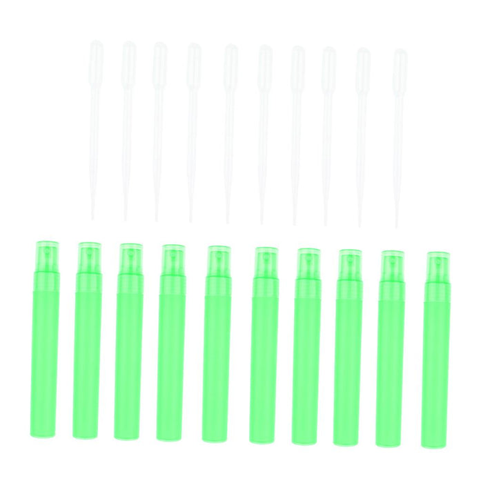 10 Piece 30ML Perfume Spray Bottle Refillable Atomizer with 10 Sucker  Green