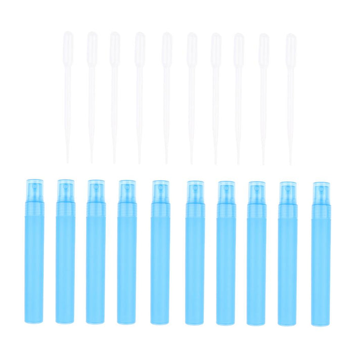 10 Piece 30ML Perfume Spray Bottle Refillable Atomizer with 10 Sucker  Blue