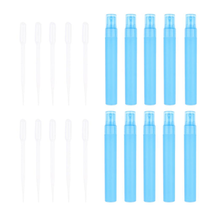 10 Piece 30ML Perfume Spray Bottle Refillable Atomizer with 10 Sucker  Blue