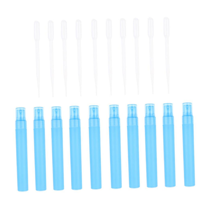 10 Piece 30ML Perfume Spray Bottle Refillable Atomizer with 10 Sucker  Blue