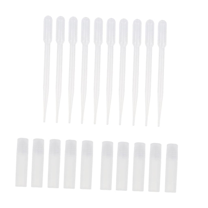 10 Pieces Clear Empty Refillable Perfume Roll On Bottles with Pipettes 5ml