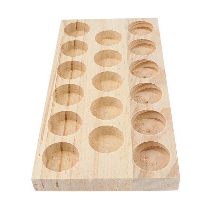 Crofta Wood Essential Oil Displaying Storage Organizer Rack For 17pcs 30ml Bottles