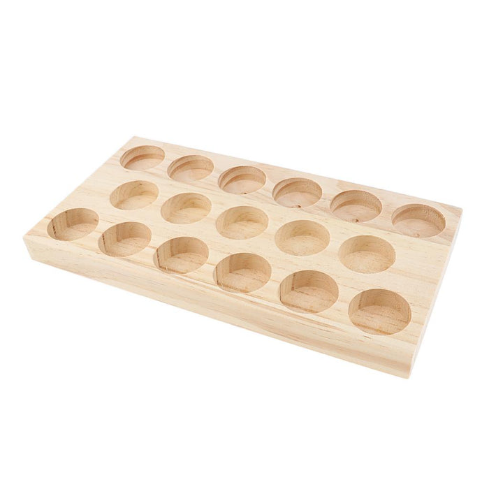 Crofta Wood Essential Oil Displaying Storage Organizer Rack For 17pcs 30ml Bottles