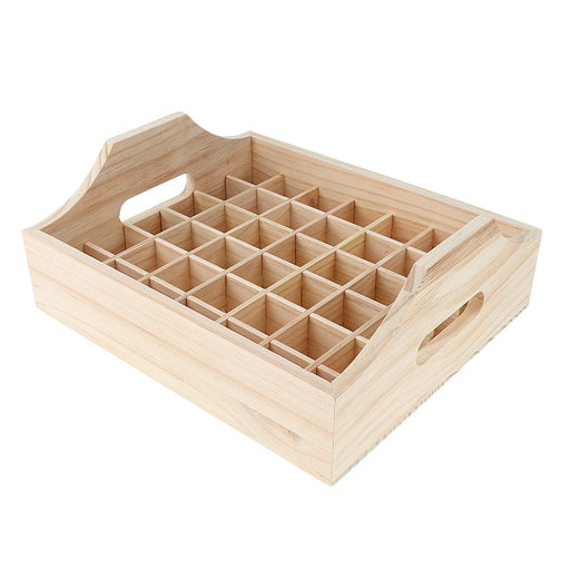 42 Slots Essential Oil Holder Display Wooden Storage Tray Organizer Case Holds 42 Bottles for 20/15/10/5ml