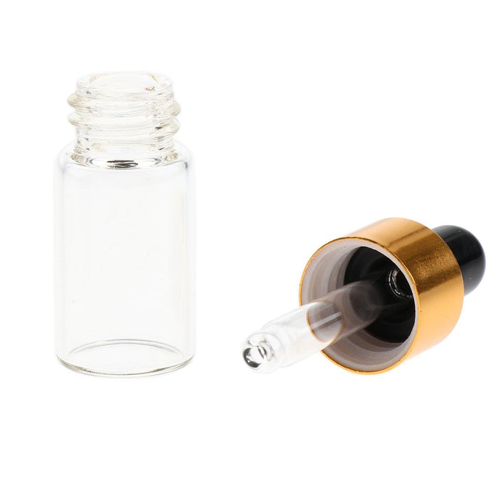 20 Pieces Travel Empty Glass Essential Oil Refillable Dropper Bottles 3 ML