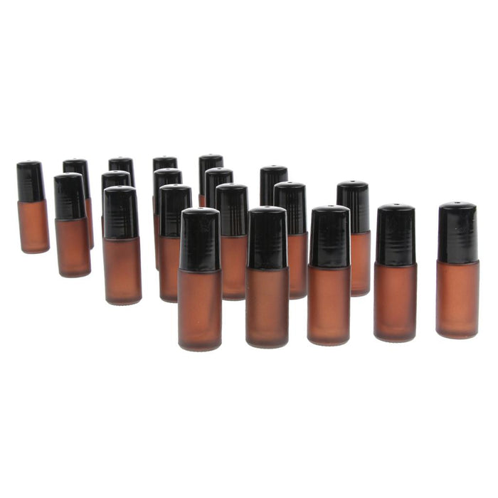 20 Pieces Refillable Empty Essential Oils Perfume Roll on Bottles Amber