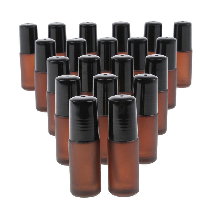 20 Pieces Refillable Empty Essential Oils Perfume Roll on Bottles Amber