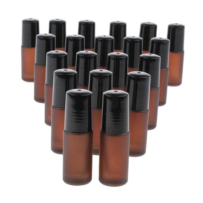 20 Pieces Refillable Empty Essential Oils Perfume Roll on Bottles Amber