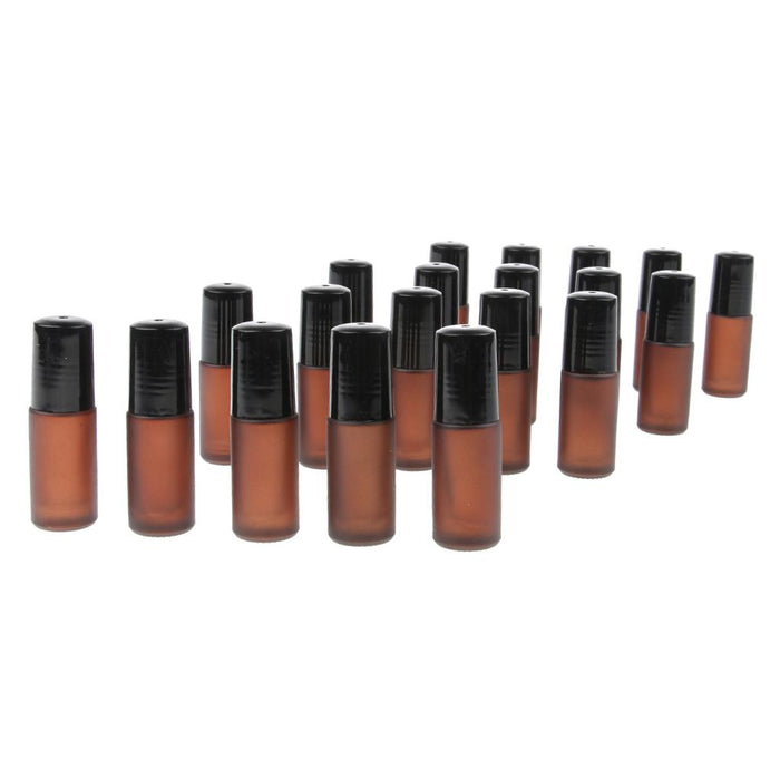 20 Pieces Refillable Empty Essential Oils Perfume Roll on Bottles Amber