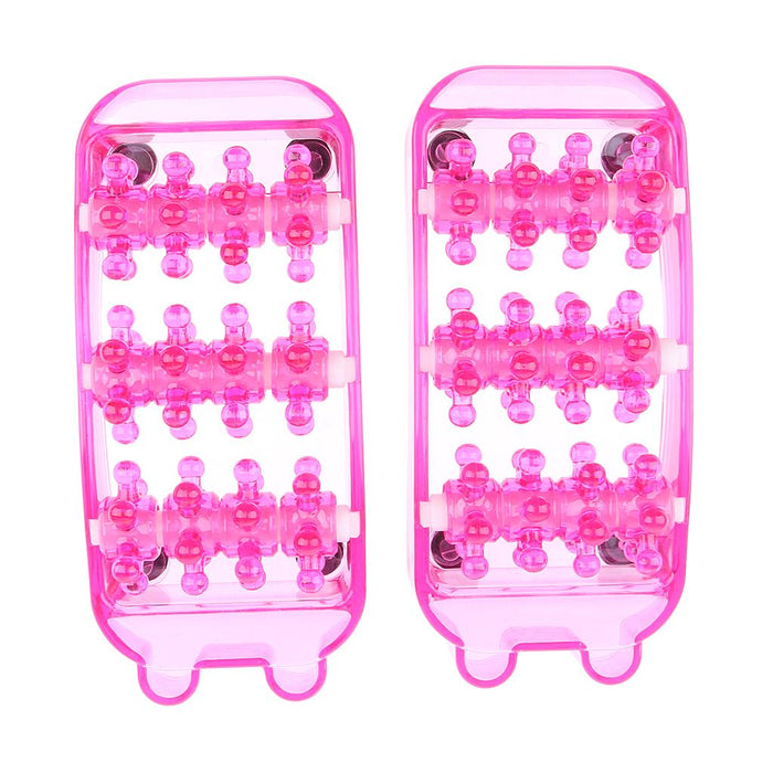 2 Pieces Plastic Foot Massager Roller Triggle Point Self Massage Tool Pink