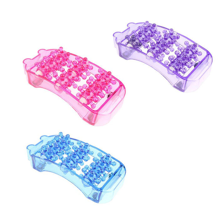 2 Pieces Plastic Foot Massager Roller Triggle Point Self Massage Tool Pink