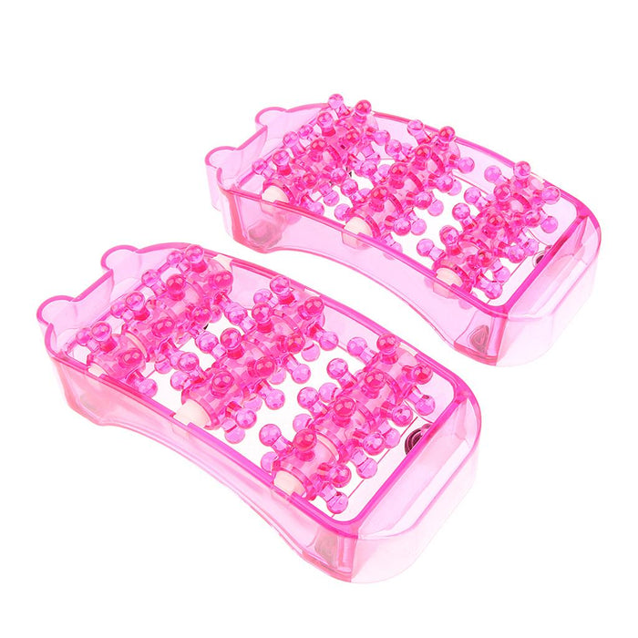 2 Pieces Plastic Foot Massager Roller Triggle Point Self Massage Tool Pink