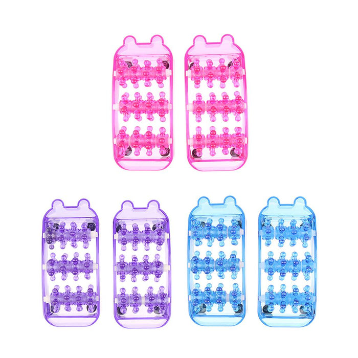 2 Pieces Plastic Foot Massager Roller Triggle Point Self Massage Tool Pink