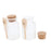 2 Pieces ABS Bath Salt Bottles Empty Clear Corked Jar with Wood Spoon  100g