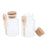 2 Pieces ABS Bath Salt Bottles Empty Clear Corked Jar with Wood Spoon  100g