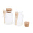 2 Pieces ABS Bath Salt Bottles Empty Clear Corked Jar with Wood Spoon  100g