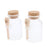 2 Pieces ABS Bath Salt Bottles Empty Clear Corked Jar with Wood Spoon  200g