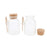 2 Pieces ABS Bath Salt Bottles Empty Clear Corked Jar with Wood Spoon  200g