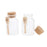 2 Pieces ABS Bath Salt Bottles Empty Clear Corked Jar with Wood Spoon  200g