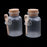 2 Pieces ABS Bath Salt Bottles Empty Clear Corked Jar with Wood Spoon  200g