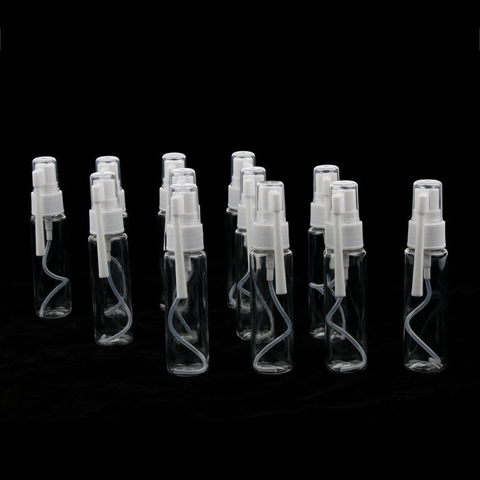 12 Pieces Empty 360 Rotation Spray Refillable Bottle Atomizer Transparent