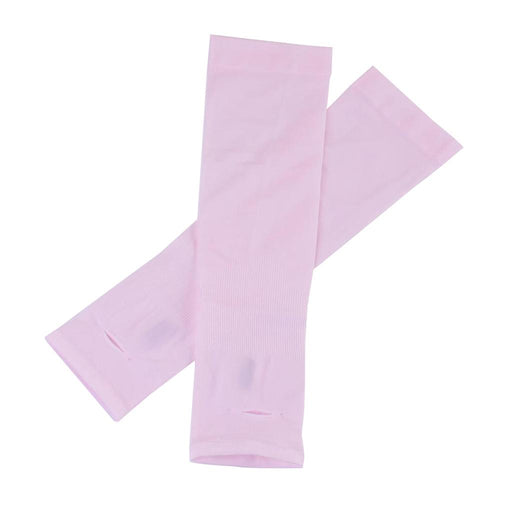 1 Pair Women Men UV Protection Anti Slip Arm Compression Sleeves Pink