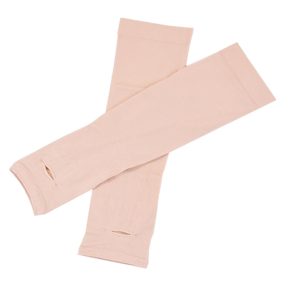 1 Pair Women Men UV Protection Anti Slip Arm Compression Sleeves Skin Color