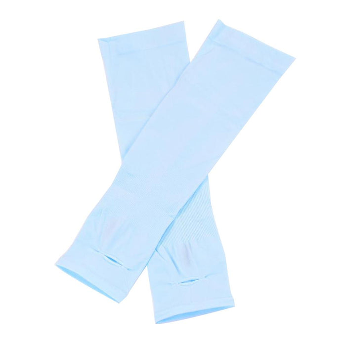 1 Pair Women Men UV Protection Anti Slip Arm Compression Sleeves Blue