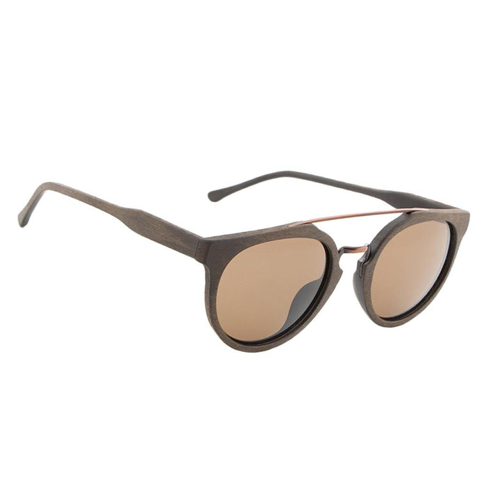 Crofta Wooden Polarized UV 400 Sunglasses Wood Glasses for Men Women Coffee