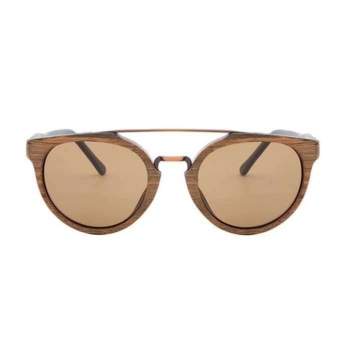 Crofta Wooden Polarized UV 400 Sunglasses Wood Glasses for Men Women Coffee