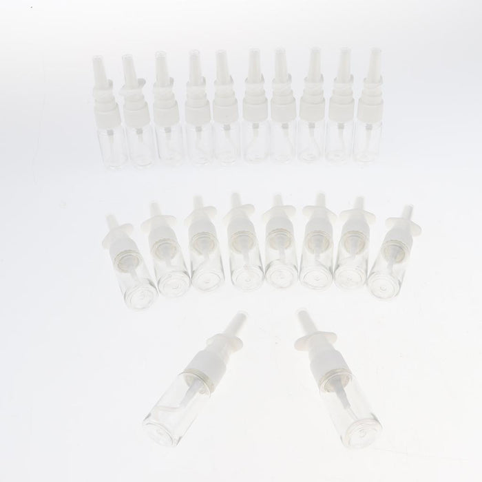 20 Pieces Empty Refillable Nasal Spray Bottles Fine Mist Nose Vials 10ml