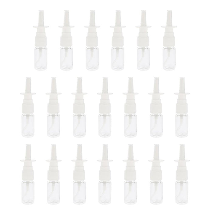 20 Pieces Empty Refillable Nasal Spray Bottles Fine Mist Nose Vials 10ml