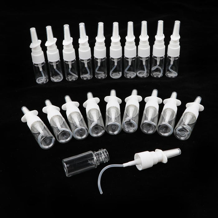 20 Pieces Empty Refillable Nasal Spray Bottles Fine Mist Nose Vials 10ml