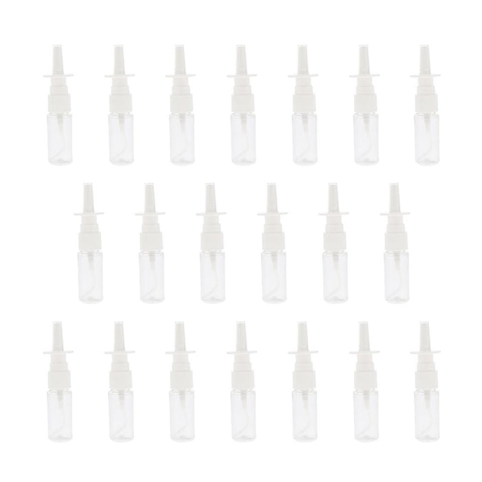 20 Pieces Empty Refillable Nasal Spray Bottles Fine Mist Nose Vials 15ml