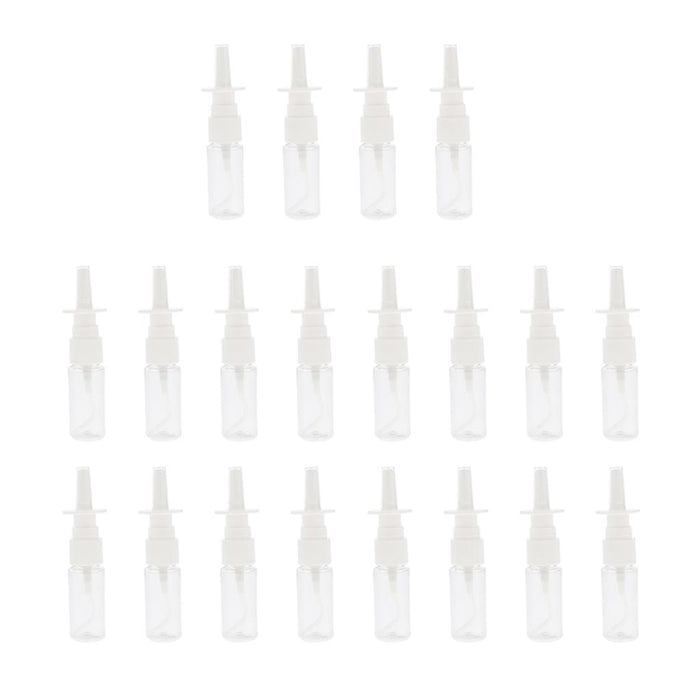 20 Pieces Empty Refillable Nasal Spray Bottles Fine Mist Nose Vials 15ml