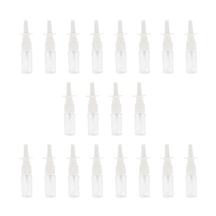 20 Pieces Empty Refillable Nasal Spray Bottles Fine Mist Nose Vials 15ml