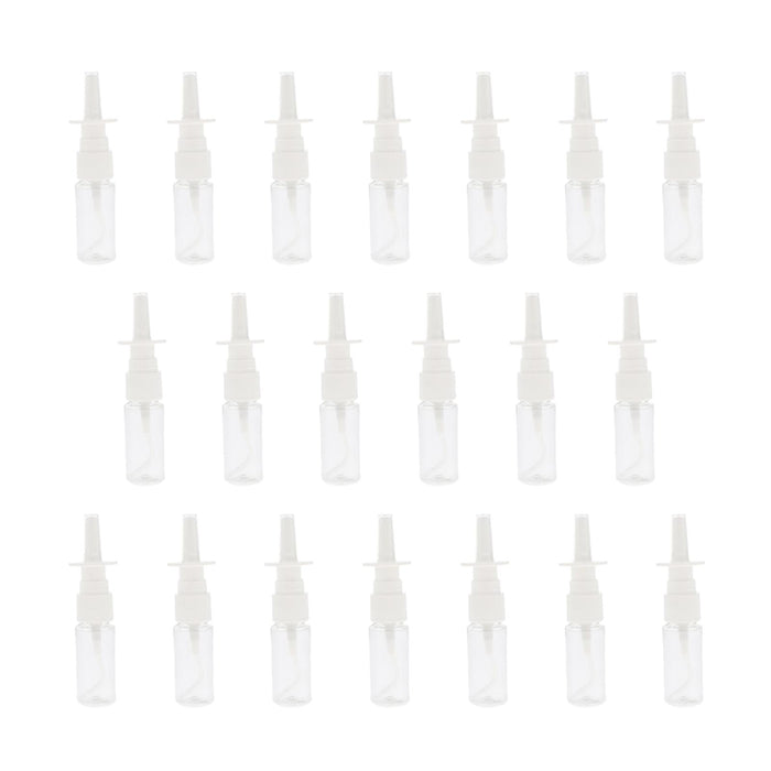 20 Pieces Empty Refillable Nasal Spray Bottles Fine Mist Nose Vials 15ml