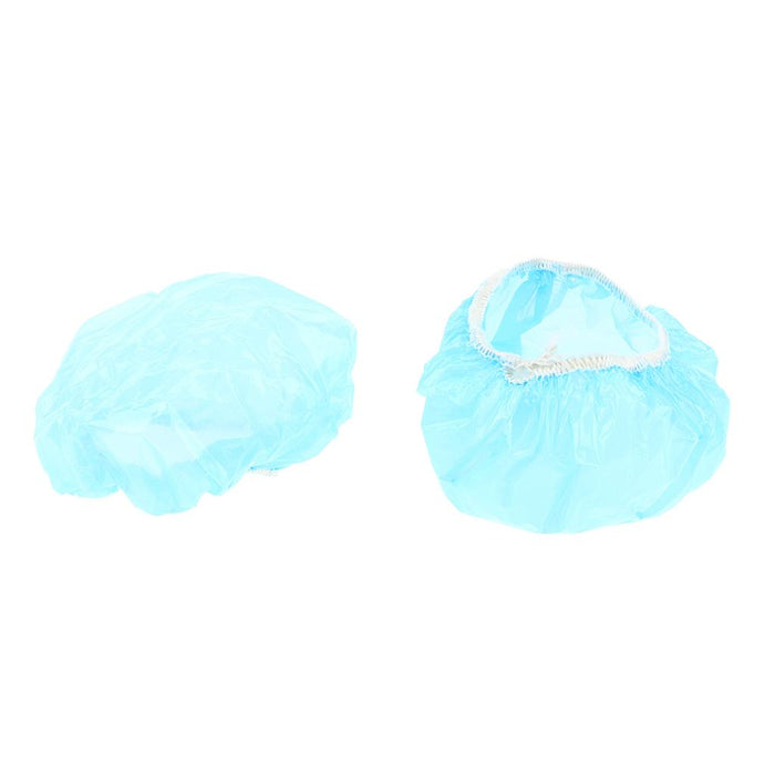 100 Pieces Disposable Bath Ear Covers Waterproof Earmuffs Caps Blue