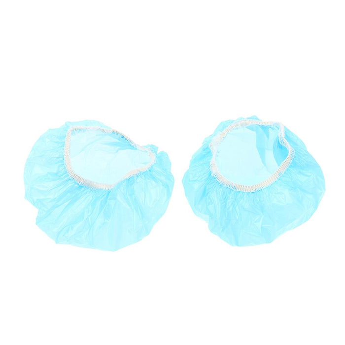 100 Pieces Disposable Bath Ear Covers Waterproof Earmuffs Caps Blue