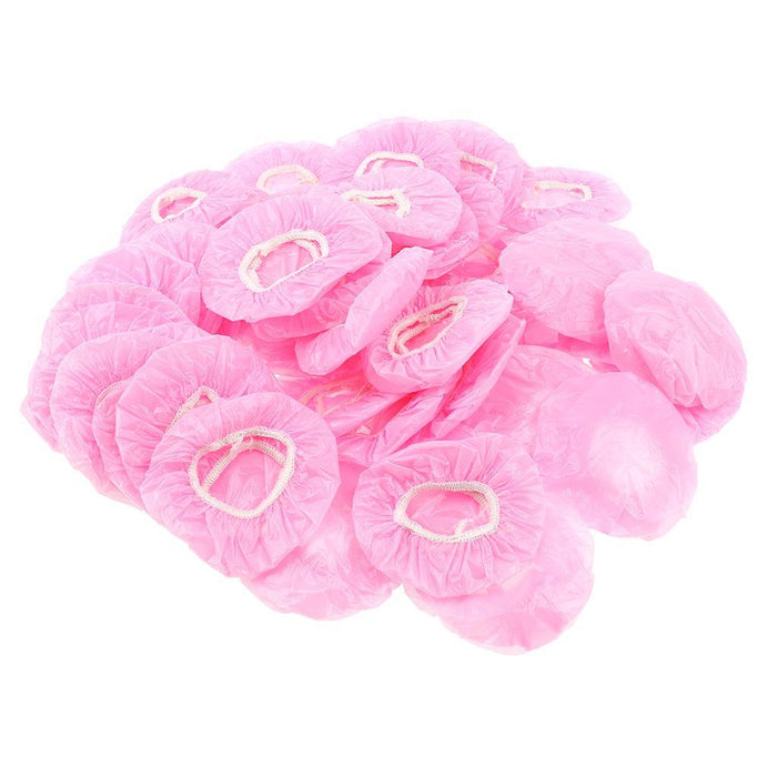 100 Pieces Disposable Bath Ear Covers Waterproof Earmuffs Caps Pink