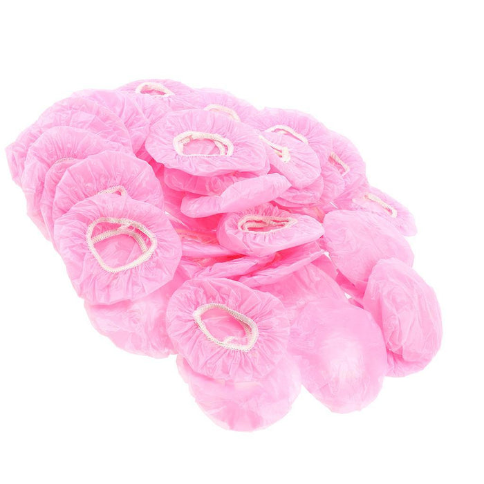 100 Pieces Disposable Bath Ear Covers Waterproof Earmuffs Caps Pink