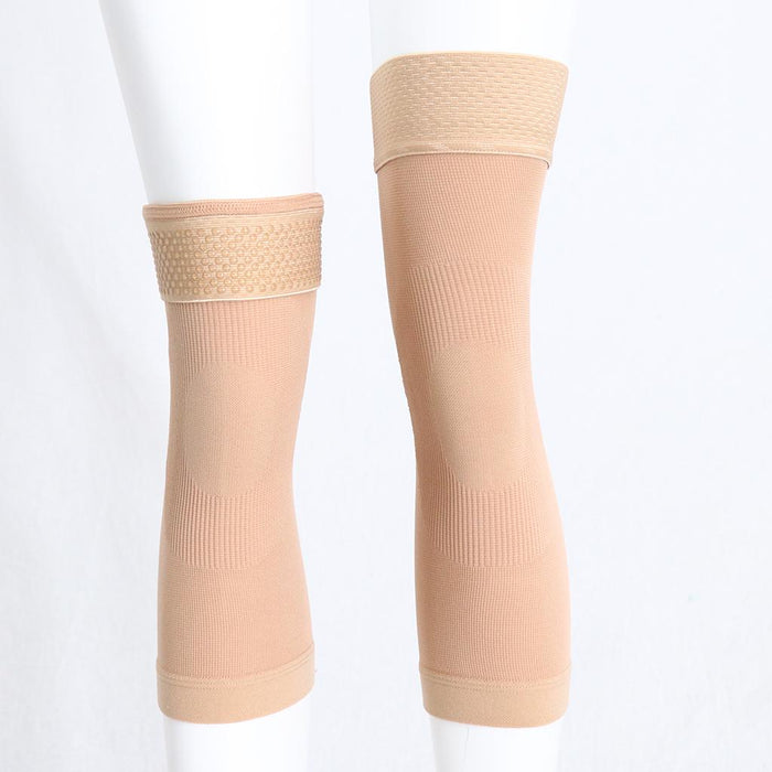 1 Pair Women Men Compression Sleeve Calf Knee Stocking Socks Skin Color XL