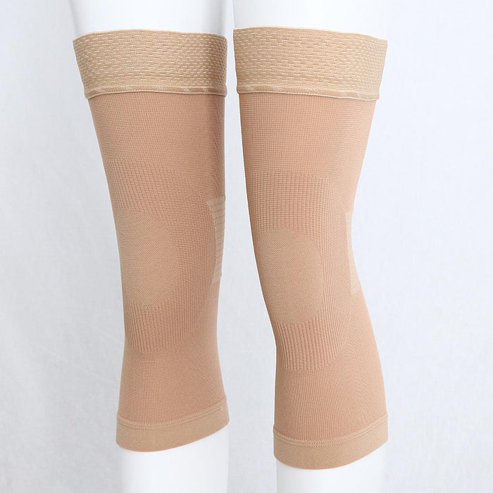 1 Pair Women Men Compression Sleeve Calf Knee Stocking Socks Skin Color XL